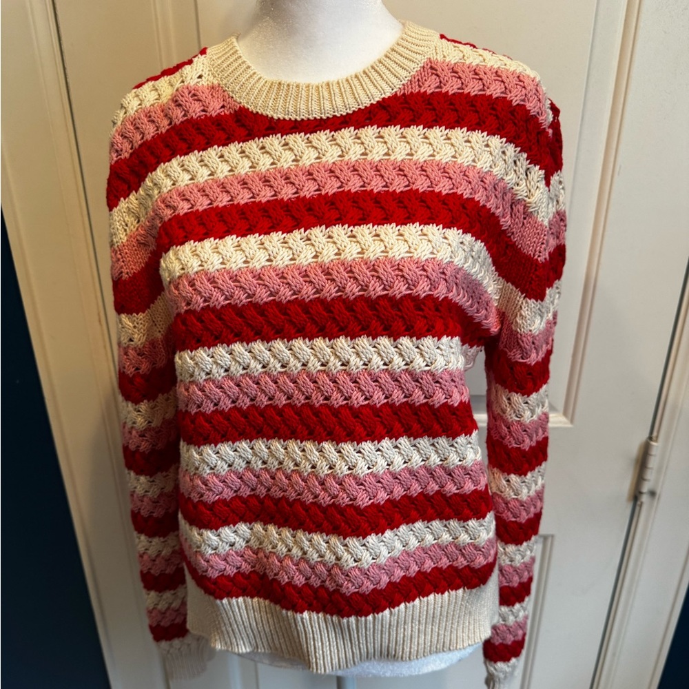 Chinti & Parker pink and red cotton sweater.